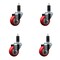 Service Caster 3'' Red Poly Wheel Swivel 1-1/4'' Expanding Stem Caster Set, 4PK SCC-EX20S314-PPUB-RED-114-4 - alternate 1